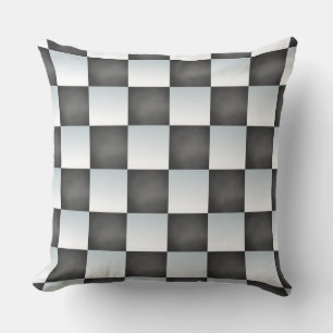 Shades of Black and White Chessboard Cushion