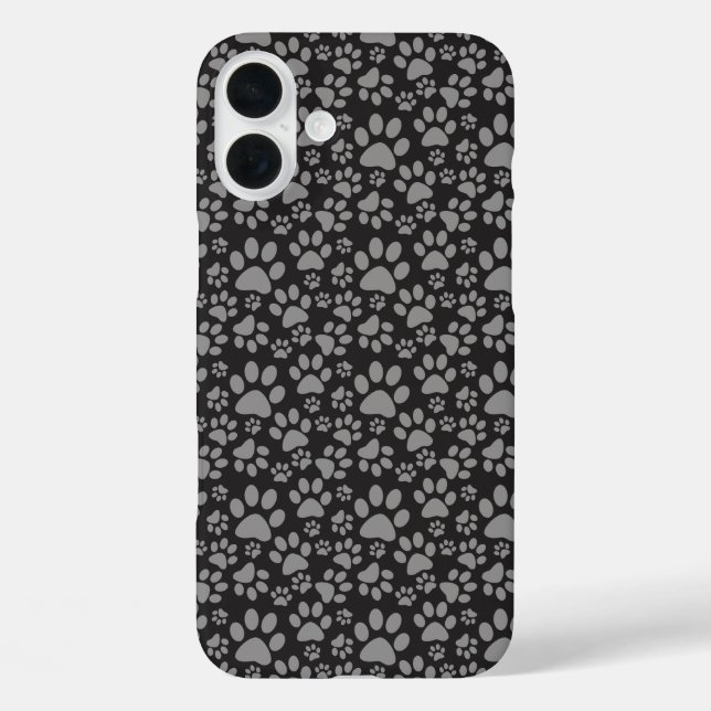 SHADES OF BLACK DOG PAW PRINTS Case-Mate iPhone CASE (Back)