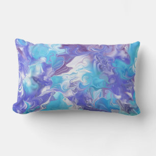 Shades of Blue Abstract Lumbar Pillow