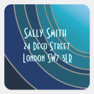 Shades of Blue Address Sticker