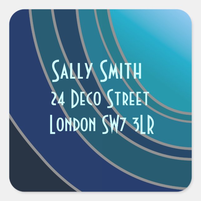 Shades of Blue Address Sticker (Front)