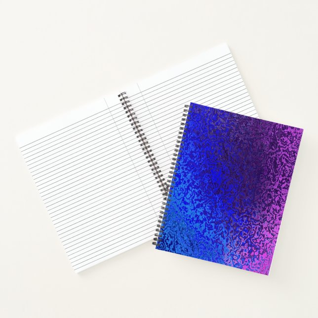 Shades of Blue and Purple Shiny Look Pattern Notebook (Inside)