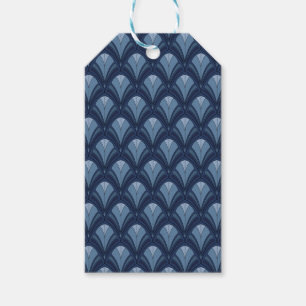 SHADES OF BLUE ART DECO PATTERNS GIFT TAGS