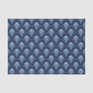 SHADES OF BLUE ART DECO PATTERNS TISSUE PAPER