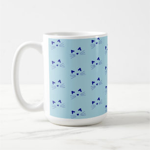 SHADES OF BLUE CAT WHISKERS AND EARS COFFEE MUG