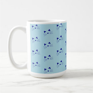 SHADES OF BLUE CAT WHISKERS AND EARS COFFEE MUG