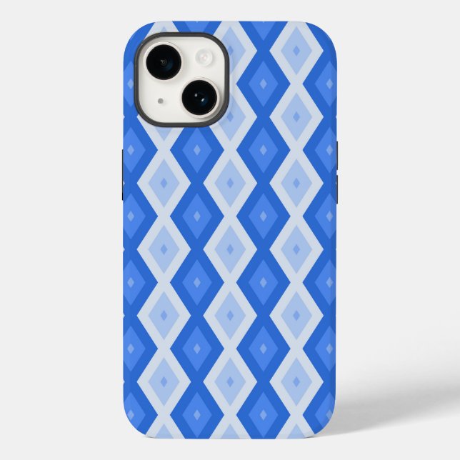 Shades of blue diamond pattern Case-Mate iPhone case (Back)