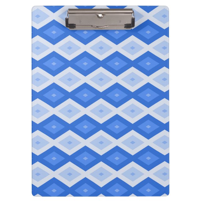 Shades of blue diamond pattern clipboard (Front)