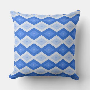 Shades of blue diamond pattern cushion