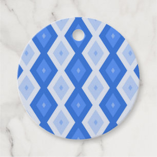Shades of blue diamond pattern favour tags