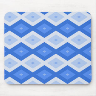 Shades of blue diamond pattern mouse pad