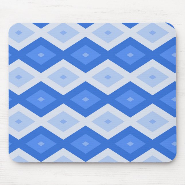 Shades of blue diamond pattern mouse pad (Front)