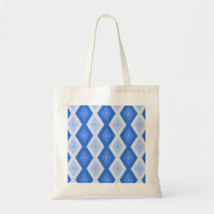Shades of blue diamond pattern tote bag