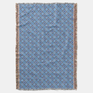 Shades of Blue Diamond Patterned Throw Blanket