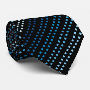 Shades of Blue Dots with Black Background Tie