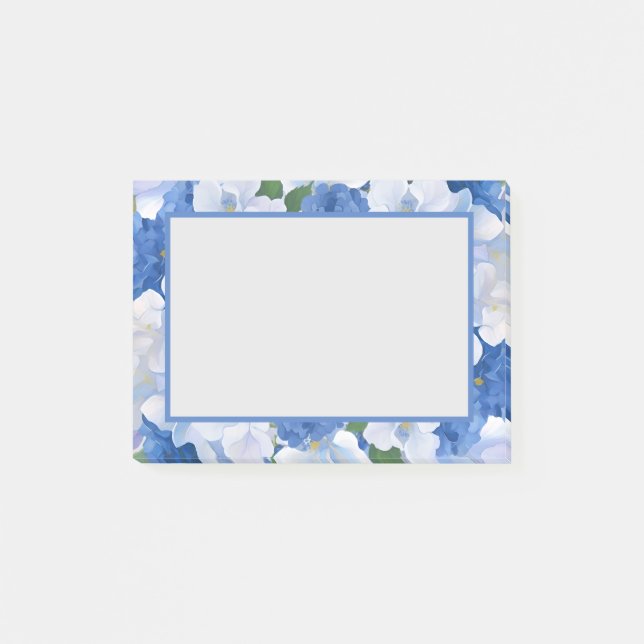 Shades of Blue Florals  Post-it Notes (Front)