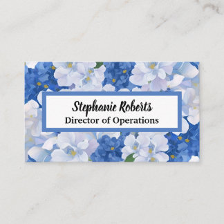 Shades of Blue Flowers Business Card