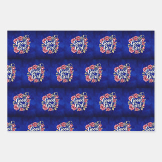 Shades of Blue Good Girl Morally Grey Wrapping  Paper Sheet