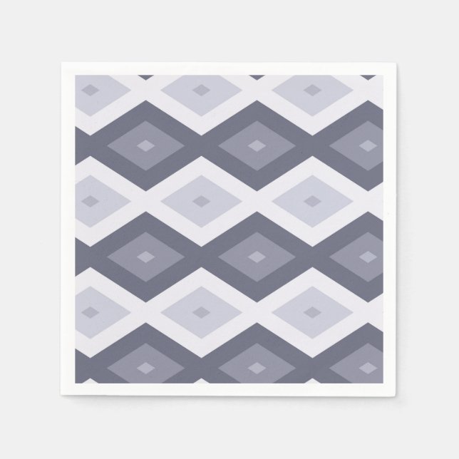 Shades of blue gray diamond pattern napkin (Front)