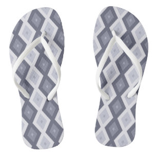 Shades of blue grey diamond pattern thongs