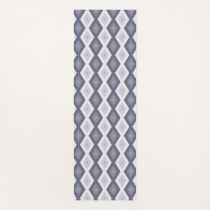 Shades of blue grey diamond pattern yoga mat
