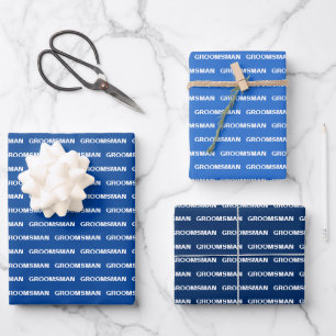 Shades of Blue Groomsman Wrapping Paper Sheets