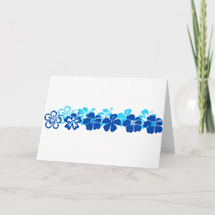 Shades of blue hibiscus card