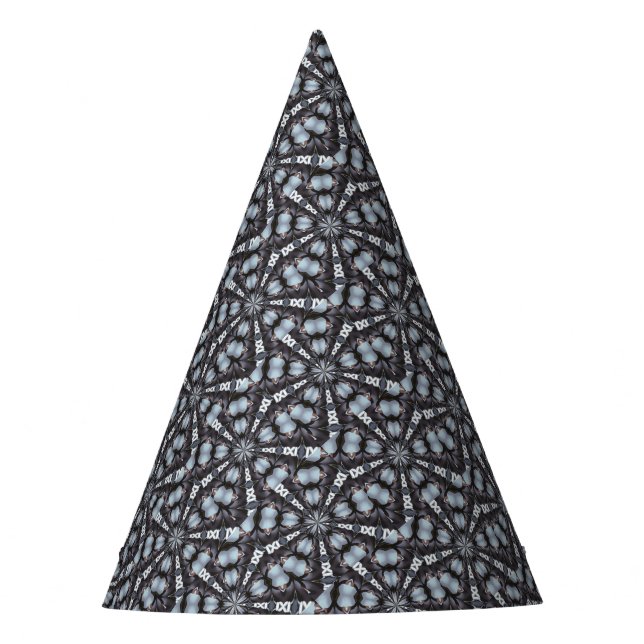 Shades of Blue Kaleidoscope Party Hat (Front)