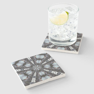 Shades of Blue Kaleidoscope Stone Coaster