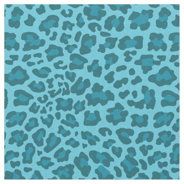 Shades of Blue Leopard Fabric (Close Up)