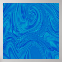 Shades Of Blue Liquid Art Abstract Poster