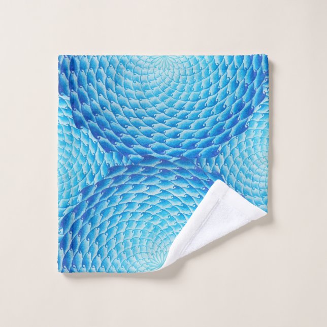 Shades of Blue Mandala Wash Cloth (Wash Cloth)