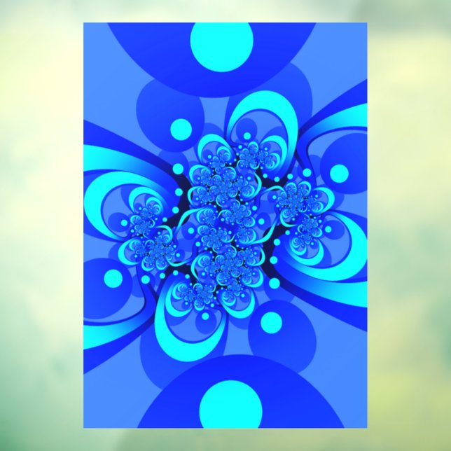Shades of Blue Modern Abstract Fractal Art (Sheet 3)
