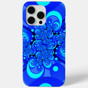 Shades of Blue Modern Abstract Fractal Art iPhone 15 Pro Max Case