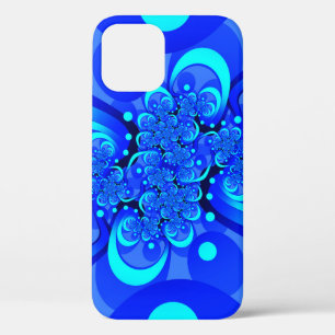Shades of Blue Modern Abstract Fractal Art iPhone 12 Pro Case