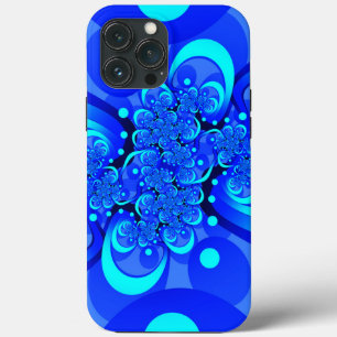 Shades of Blue Modern Abstract Fractal Art iPhone 13 Pro Max Case