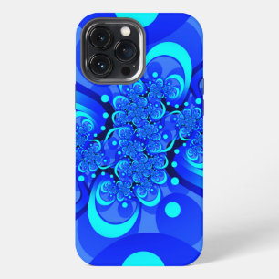 Shades of Blue Modern Abstract Fractal Art iPhone 13 Pro Max Case