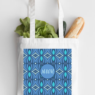 Shades of Blue Monogram Tote Bag
