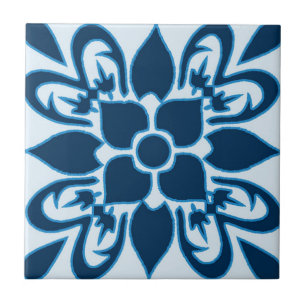 Shades of Blue Moroccan Patterned Tile