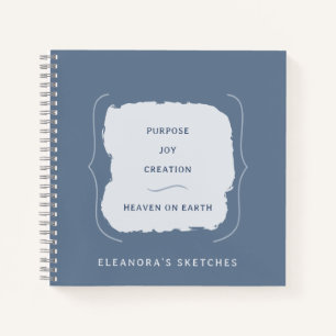 Shades of Blue Motivational Quote Sketches Notebook