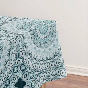 Shades of Blue Nautical Mandala Design Tablecloth