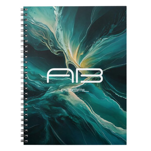 Shades of Blue: Ocean Dreams Personalizable Notebook (Front)