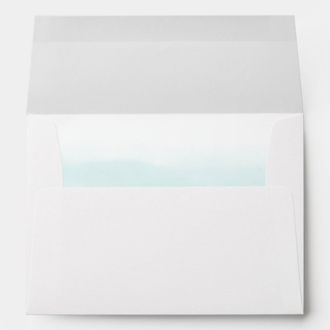 Shades of Blue Ombre Watercolor Lined Envelope (Back (Bottom))