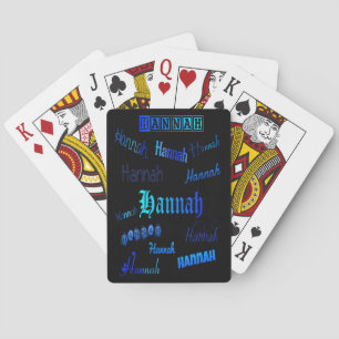 Shades of Blue on Black - Hannah Playing Cards