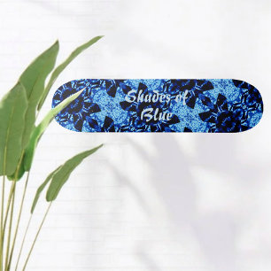 Shades of Blue Pattern Customisable Skateboard