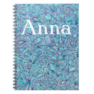 Shades Of Blue Personalised Notebook