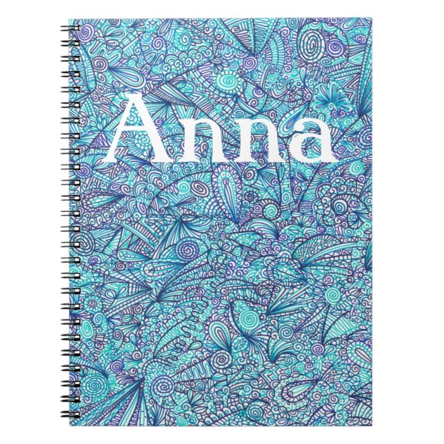 Shades Of Blue Personalised Notebook  (Front)