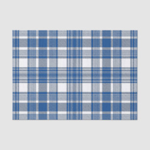 SHADES OF BLUE PLAID PATTERN TISSUE PAPER