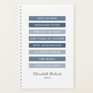 Shades of Blue Poem for Writers Personalised Planner