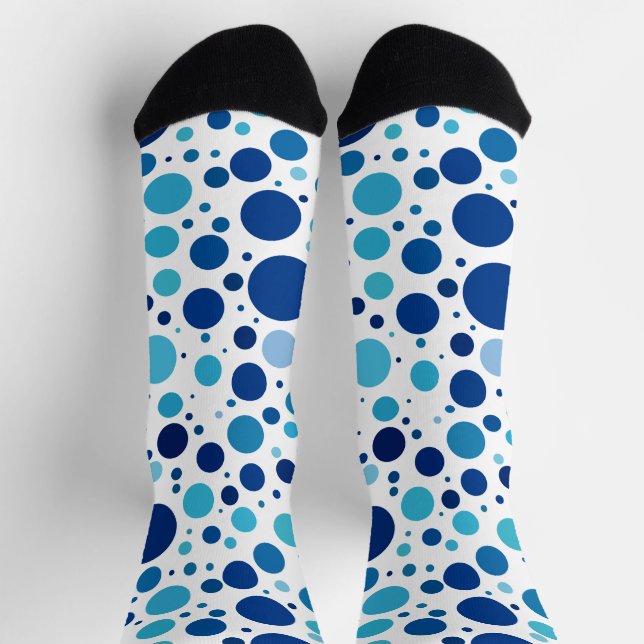 Shades of Blue Polka Dots Socks (Top)